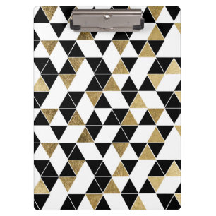 Porte-bloc Triangles modernes noires, blanches, et de Faux