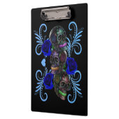 Porte-bloc Triple Jour Noir Des Crânes Morts Roses Bleus (Gauche)