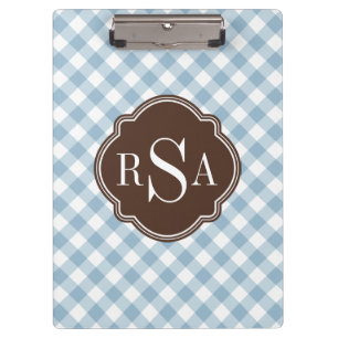 Porte-bloc Triple Monogramme Brown En vichy Motif