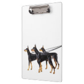 Porte-bloc Trois dobermann sur la laisse (Gauche)