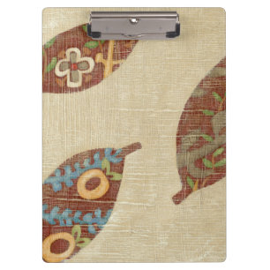 Porte-bloc Trois Feuilles sur l'Arrière - plan Texture Linen