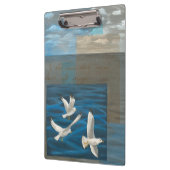Porte-bloc Trois mouettes blanches volant au-dessus de l'eau (Gauche)