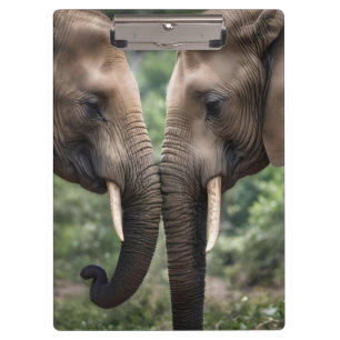 Porte-bloc "Tronc à tronc : une douce étreinte d'éléphant"