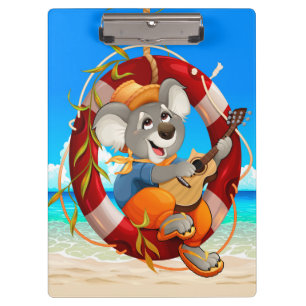 Porte-bloc Tropical Beach Guitar Jouer Koala