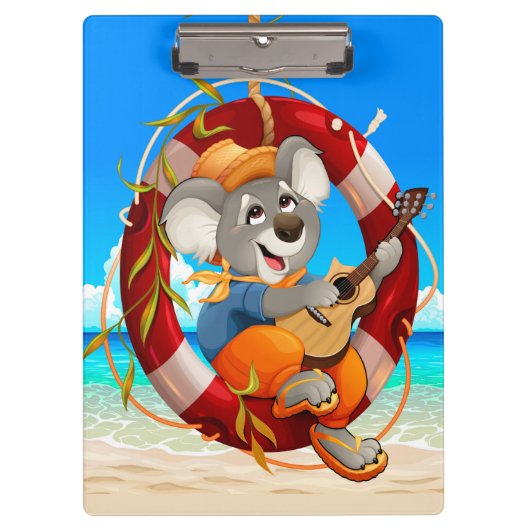 Porte-bloc Tropical Beach Guitar Jouer Koala (Devant)