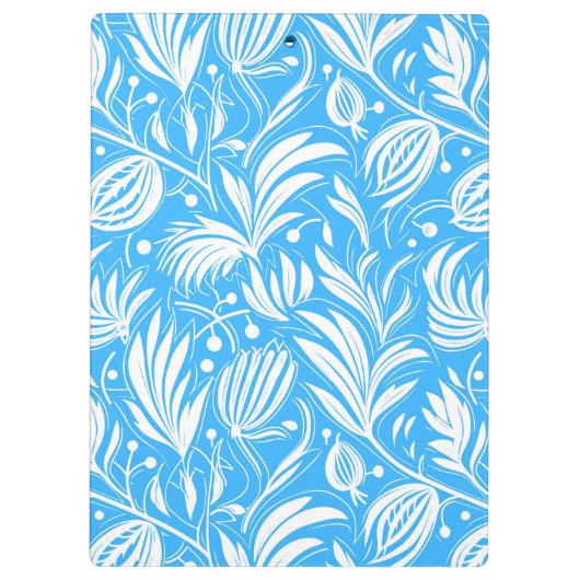 Porte-bloc Tropical Blue Floral Pattern Diamond Monogramme (Dos)