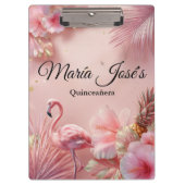 Porte-bloc Tropical Flamingo Quinceañera, custom (Devant)