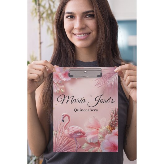 Porte-bloc Tropical Flamingo Quinceañera, custom