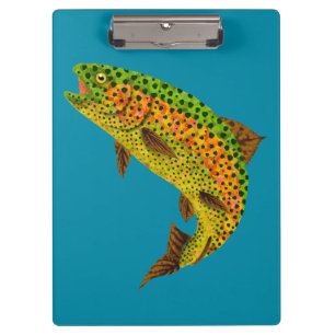 Porte-bloc Truite arc-en-ciel feuille Aspen 1