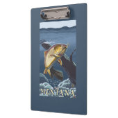 Porte-bloc Truite pêchant la section transversale - Montana (Gauche)