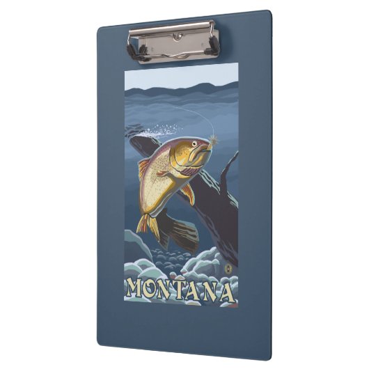 Porte-bloc Truite pêchant la section transversale - Montana (Gauche)