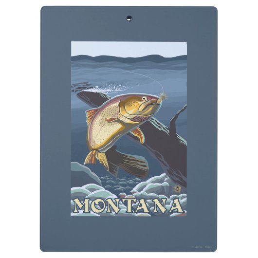 Porte-bloc Truite pêchant la section transversale - Montana (Dos)