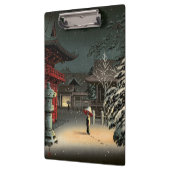Porte-bloc Tsuchiya Koitsu - Neige au temple de Nezu (Gauche)