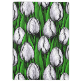 Porte-bloc Tulières blanches avec feuilles verts (Dos)