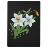 Porte-bloc Tulipes et jonquilles Fleurs Arrière - plan noir (Dos)