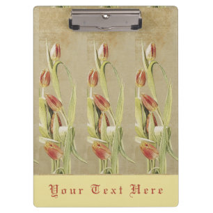 Porte-bloc Tulipes rouges personnalisées de style vintage