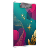 Porte-bloc Turquoise et Fuchsia Moderne Abstrait avec Étoiles (Swatch)
