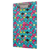 Porte-bloc Turquoise et motif rose de cube (Gauche)