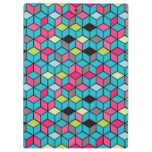 Porte-bloc Turquoise et motif rose de cube (Dos)