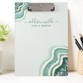 Porte-bloc Turquoise Luxe Parties scintillant Agate Géode Chi