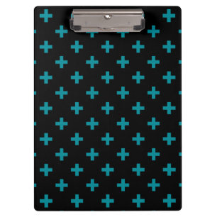 Porte-bloc Turquoise polka croise sur noir