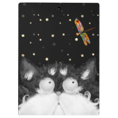 Porte-bloc Tuxedo Cat surpris par la libellule (Dos)