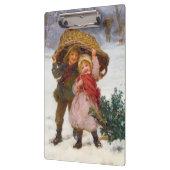 Porte-bloc Two children in the snow by Frederick Morgan (Gauche)