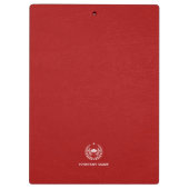 Porte-bloc Typographie blanche Logo blanc Texture en cuir rou (Dos)