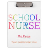 Porte-bloc Typographie d'aquarelle d'infirmière d'école (Devant)