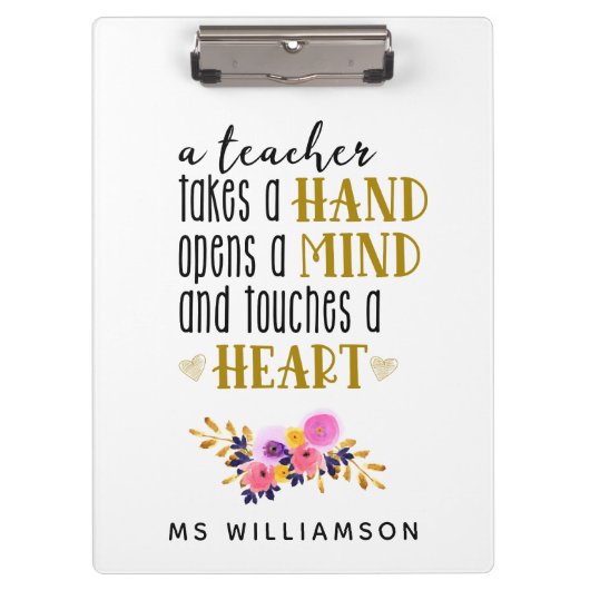 Porte-bloc Typographie de l'appréciation de l'enseignant Pers (Devant)