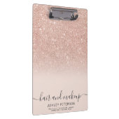 Porte-bloc typographie élégante rose blush or parties scintil (Swatch)