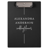 Porte-bloc Typographie moderne Noir et blanc Élégant Minimal (Devant)