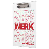 Porte-bloc Typographie rouge WERK (Gauche)