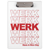 Porte-bloc Typographie rouge WERK (Devant)