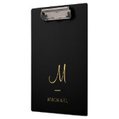 Porte-bloc Typography Monogram Clipboard Elegant Black Gold (Gauche)