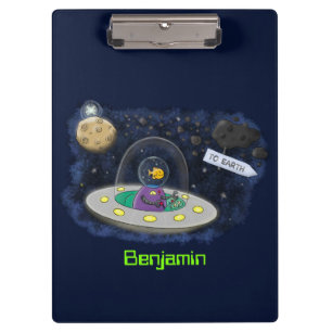 Porte-bloc Un joli poisson heureux dans l'espace dessin animé