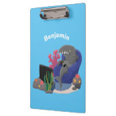 Porte-bloc Un requin drôle en regardant la bande dessinée de  (Gauche)