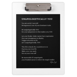 Porte-bloc Unapologely You Be self poem poster wall
