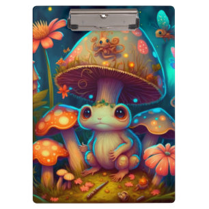 Porte-bloc Une grenouille à champignons magiques