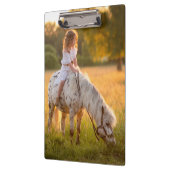 Porte-bloc une petite fille et son poney (Gauche)