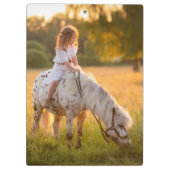 Porte-bloc une petite fille et son poney (Dos)
