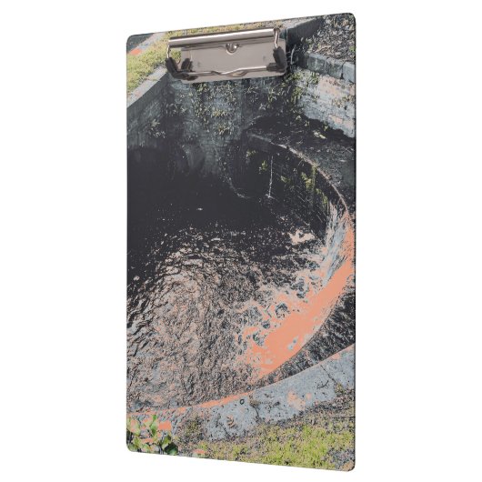 Porte-bloc Une piscine orange à Welshpool (Gauche)