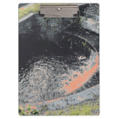 Porte-bloc Une piscine orange à Welshpool (Devant)