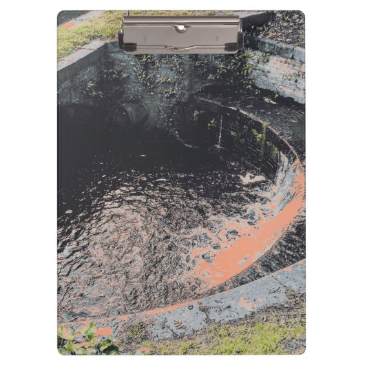 Porte-bloc Une piscine orange à Welshpool (Devant)