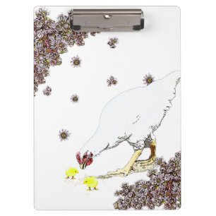 Porte-bloc Une poule et des poussins