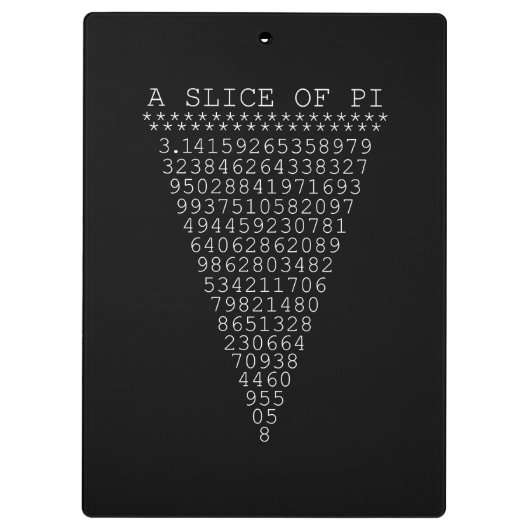 Porte-bloc Une tranche intelligente de pi (Dos)