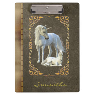 Porte-bloc Unicorn Lover Foal Bronze Metal Leather Book