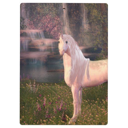 Porte-bloc Unicorne devant une cascade (Dos)