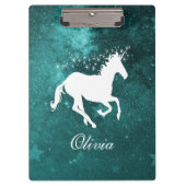 Porte-bloc Unicorne turquoise Porte - bloc personnalisé (Devant)