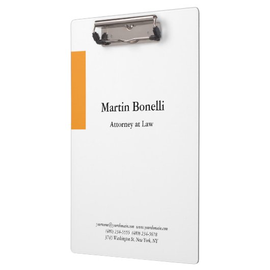 Porte-bloc Unique Classique Simple Orange & Blanc (Gauche)